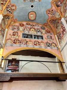 St. George’s Chapel in Ljubljana Castle dates back to the 15th century. Its interior reflects its reconstruction in the mid-1700s during the Baroque era.