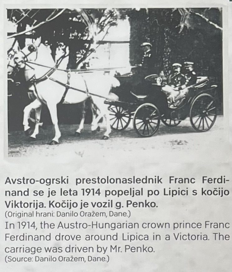 Austro-Hungarian Archduke Franz Ferdinand riding in a Victoria carriage during a visit to Lipica 19 1914.