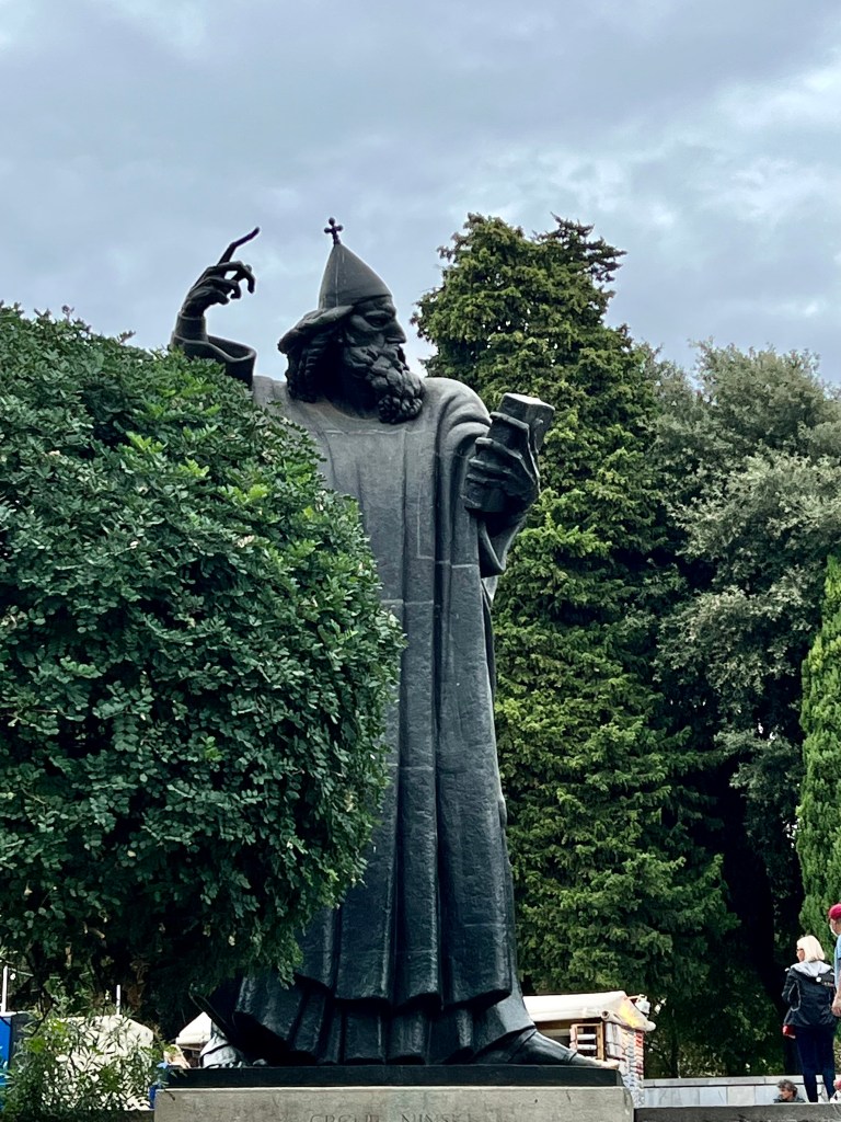 Bishop Gregory of Nin sculpture outside the Golden Gate of Diocletian's Palace in Split, Croatia.