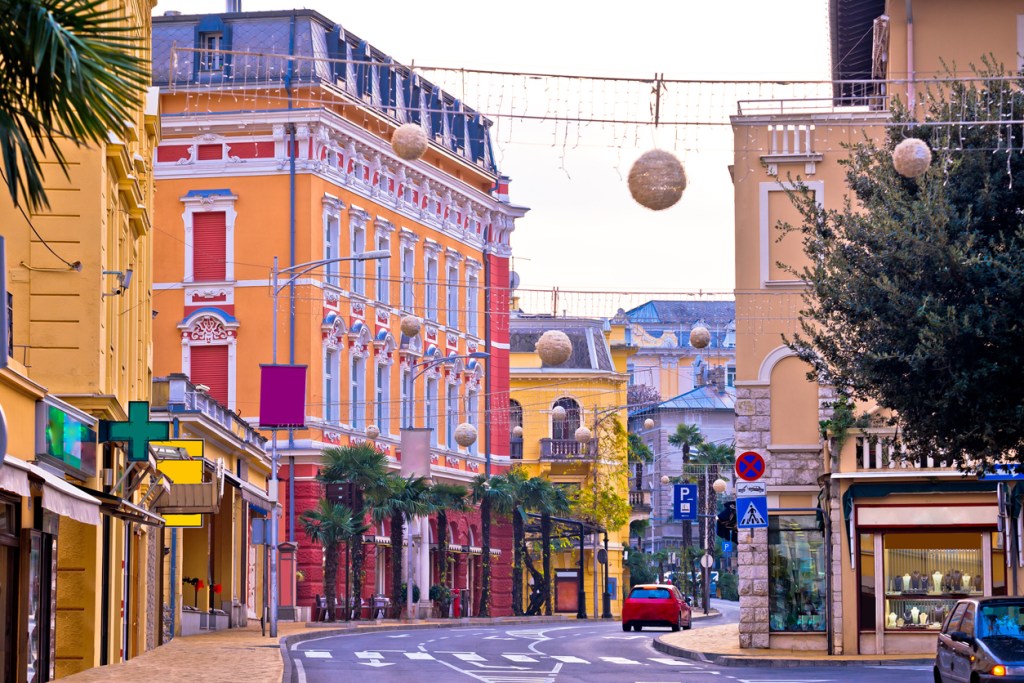 Ulica Marsala Tita is the main street in colorful Opatija, a resort town in Croatia.