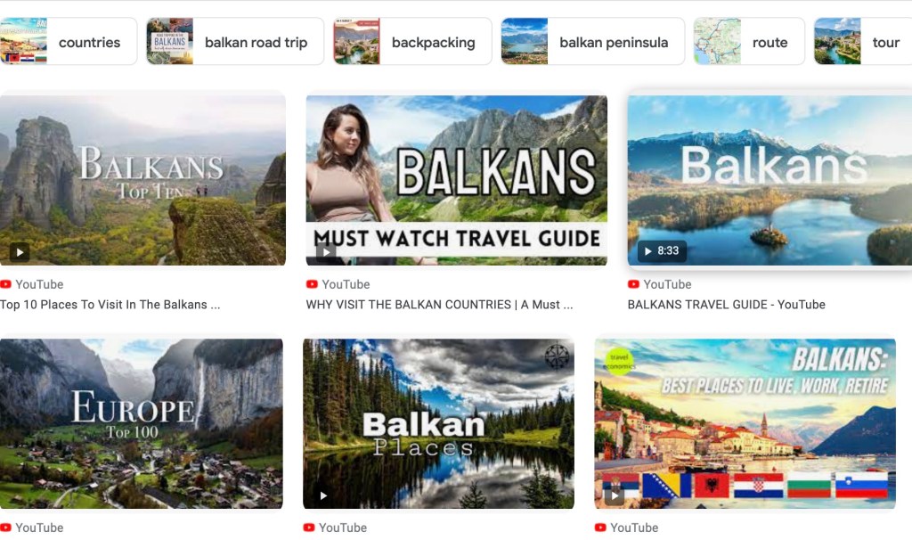 YouTube Videos on Croatia and the Balkans